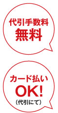代引き手数料無料!カード払いOK!